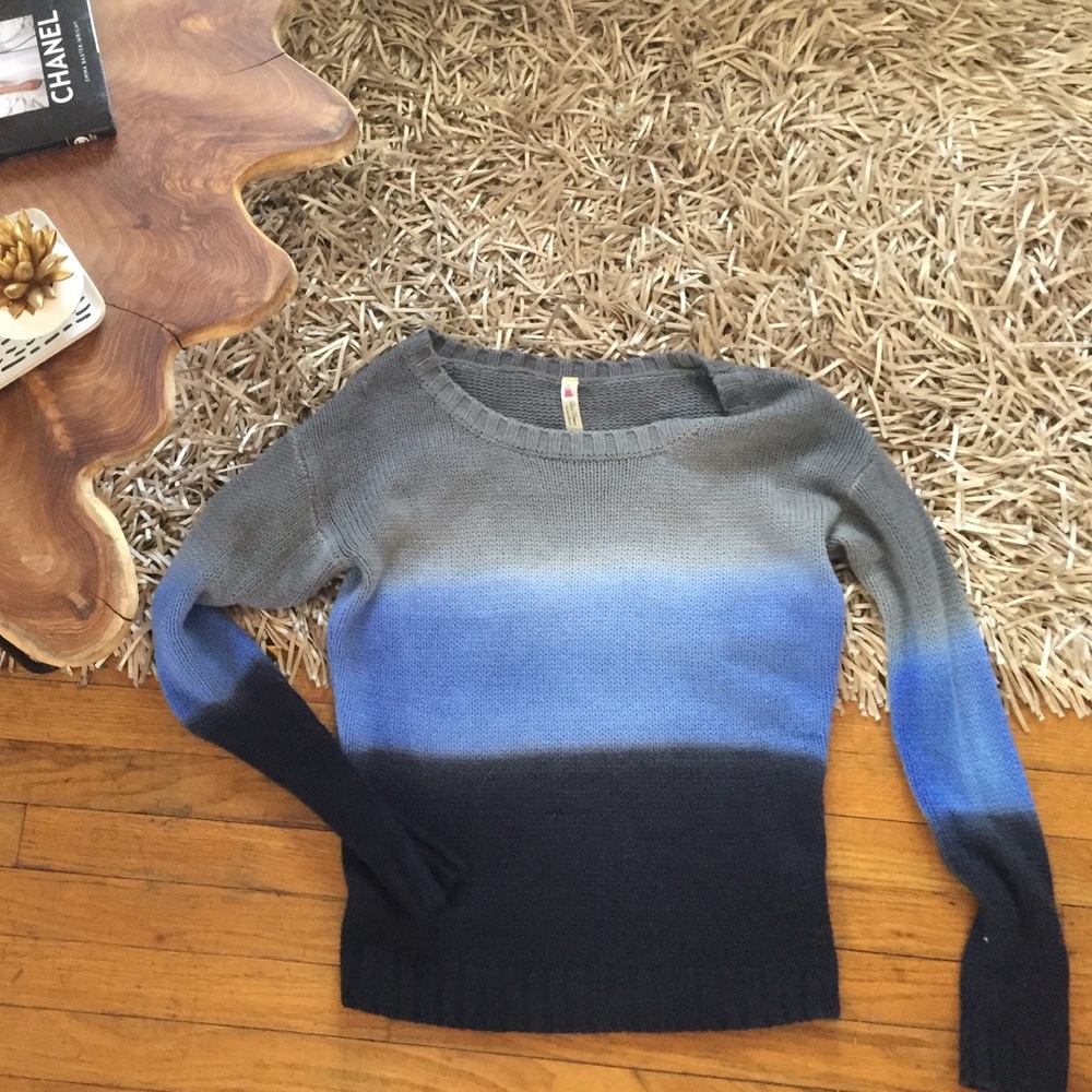 Ombré scoop neck sweater